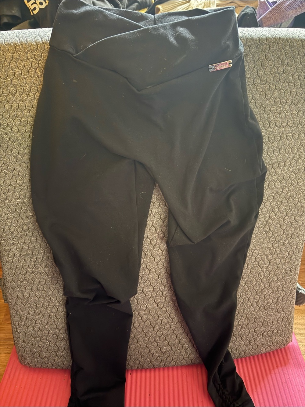 Bombshell Sportswear Black Fold-Over Waist Leggings